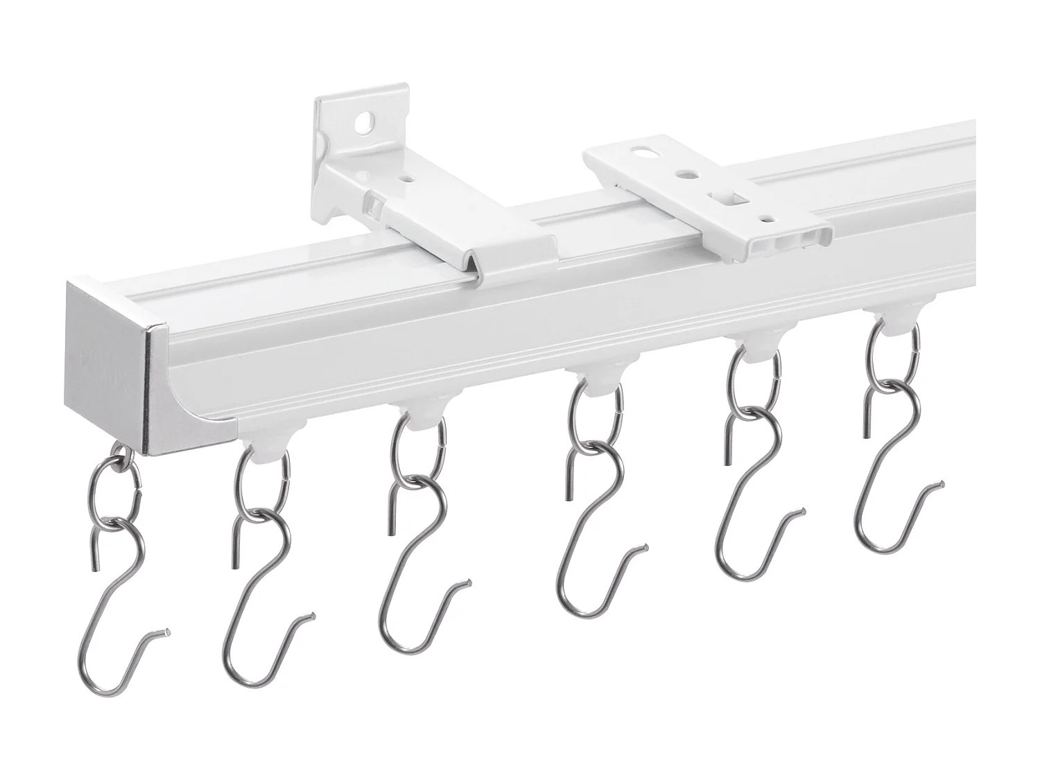 Rails Set SucceBuy voor Plafondgordijnen 360cm, Gleisysteem voor Gordijnen, Haken en Beslag, Wit voor Woonkamer en Slaapkamer