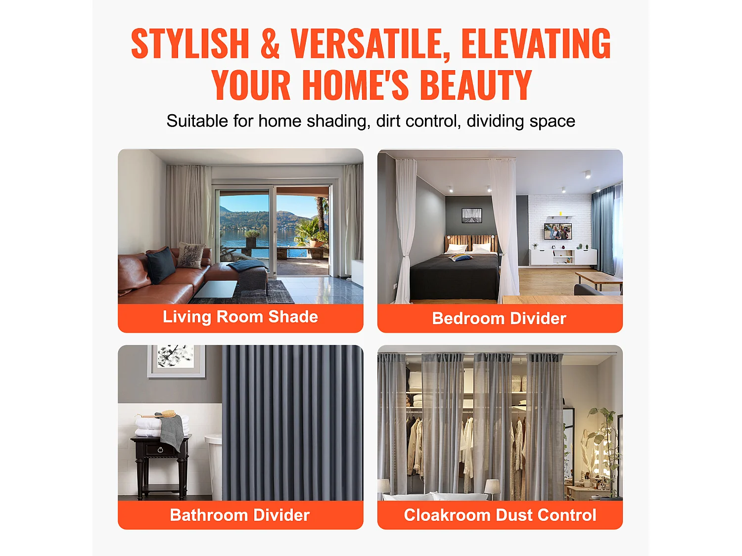 Zestaw Szyn SucceBuy 270cm z Hakami, Biały, System Biegowy do Zasłon, Montaż Sufitowy/Ścienny do Salonu, Sypialni