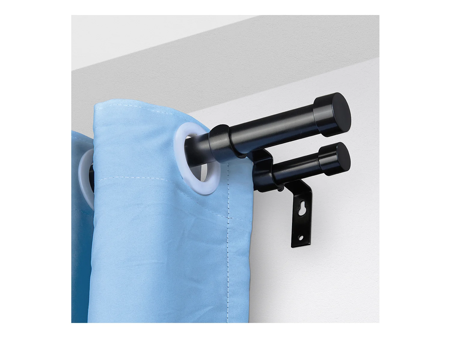 Tringles à Rideaux à Double Tige SucceBuy, de 183 à 366 cm de Longueur Réglable avec Embouts de Capuchon