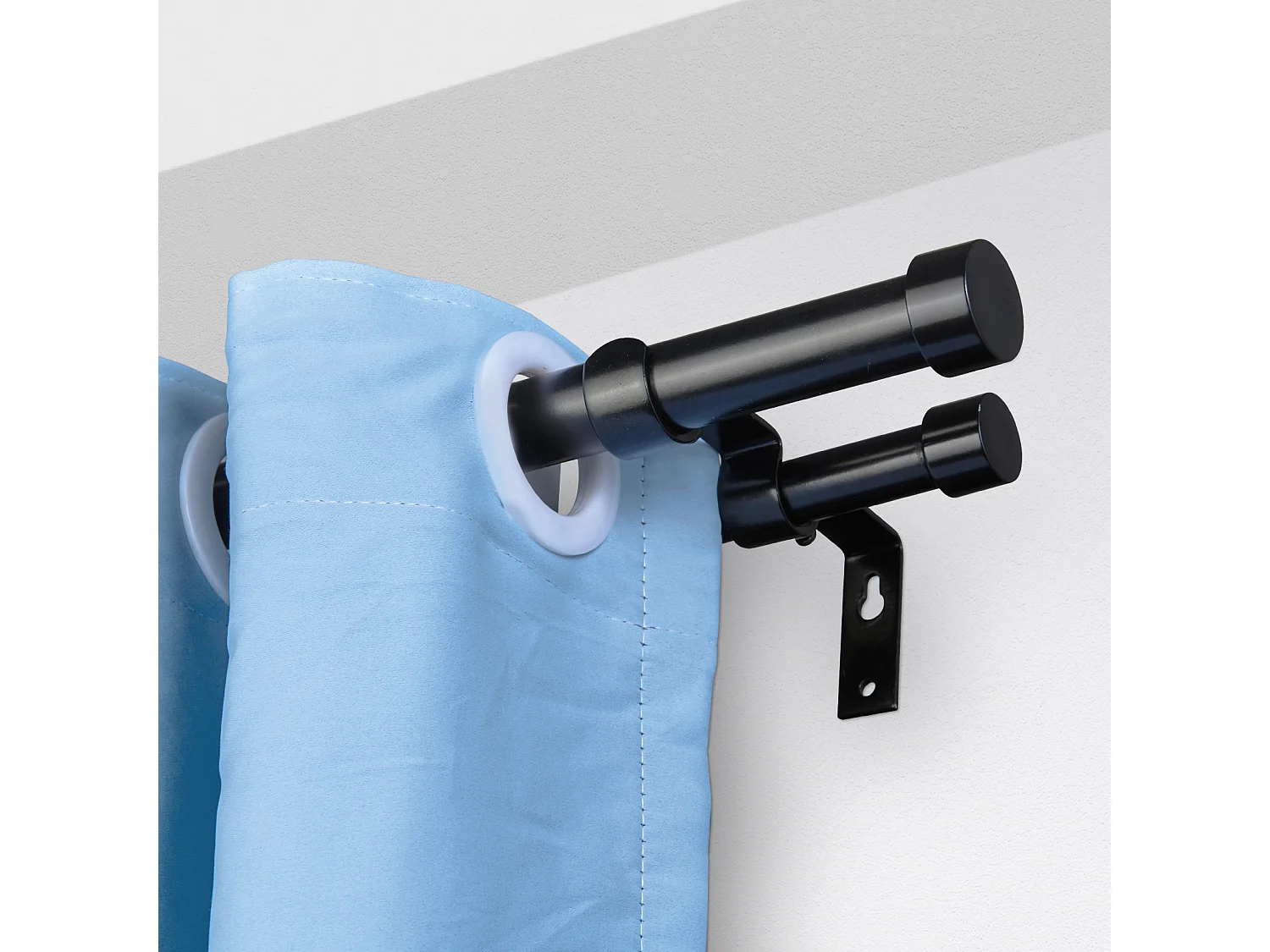 Tringles à Rideaux à Double Tige SucceBuy, de 183 à 366 cm de Longueur Réglable avec Embouts de Capuchon