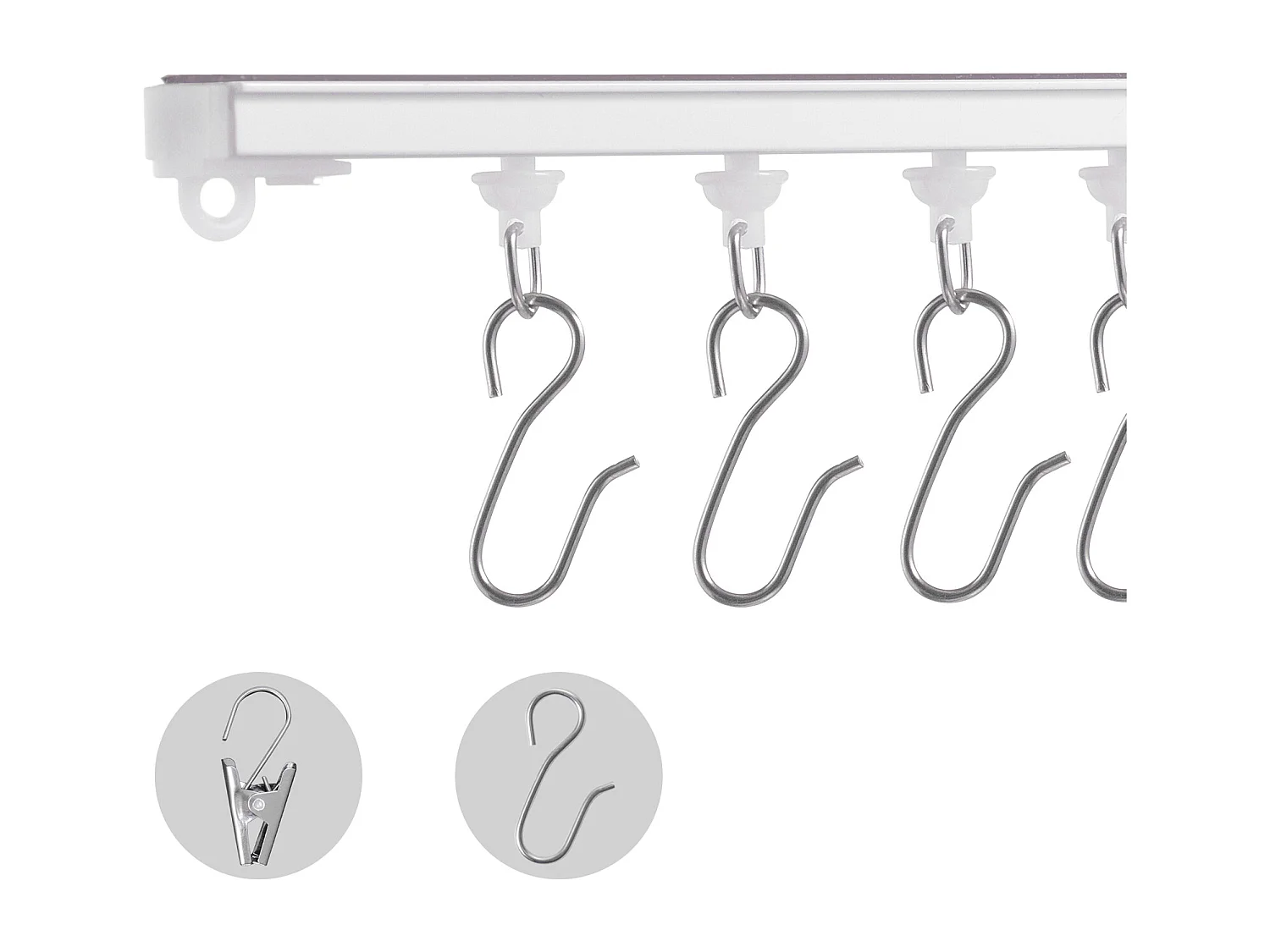 Set di Guide SucceBuy per Tendaggi a Soffitto da 302cm, Divisorio per Stanza Autoadesivo, Sistema di Guide Autoadesive senza Foratura