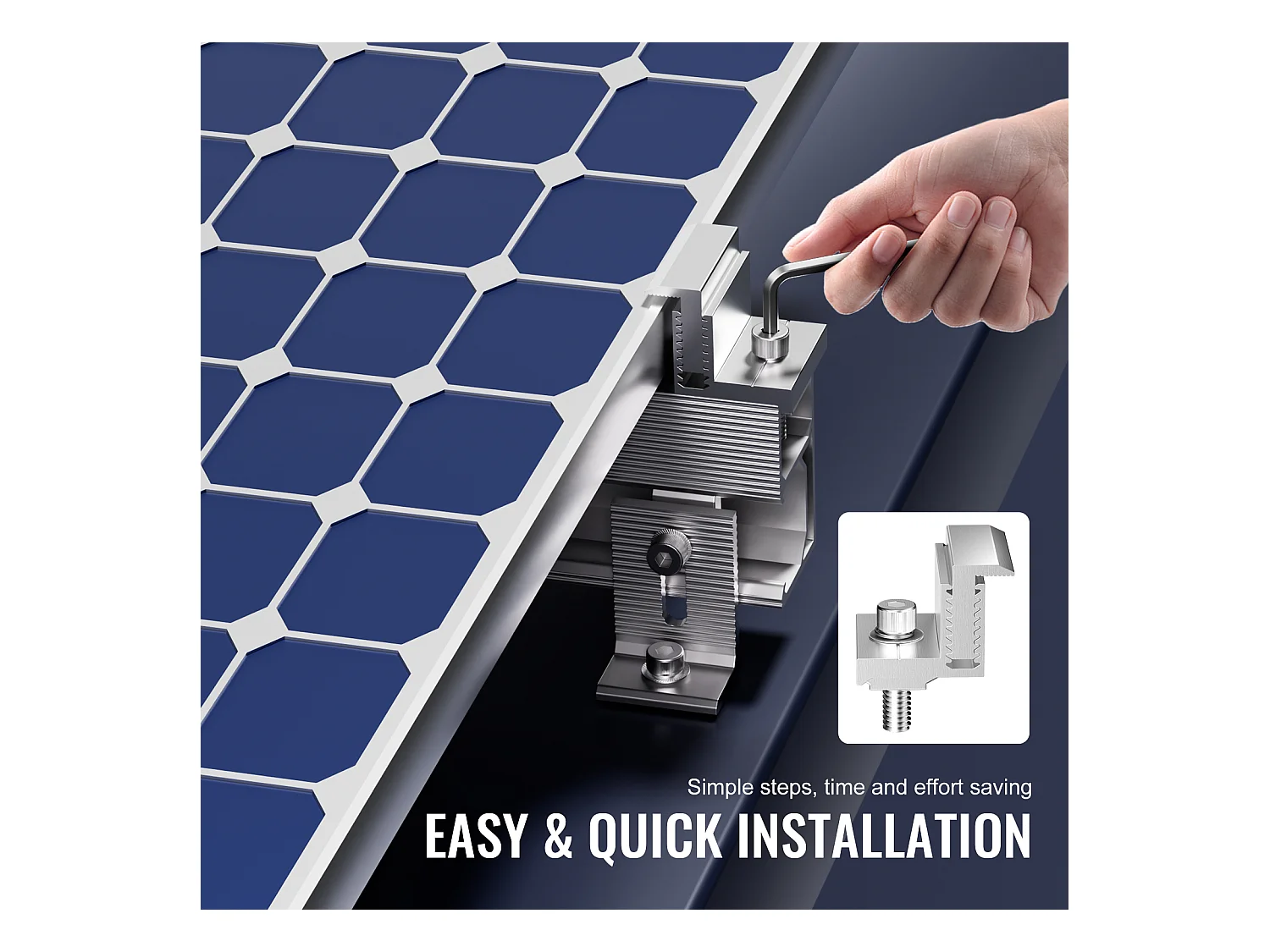 Supports de Montage de Panneaux Solaires SucceBuy, 20 Pièces, 35-50 mm Réglables, Légers pour Camping-Cars et Plus