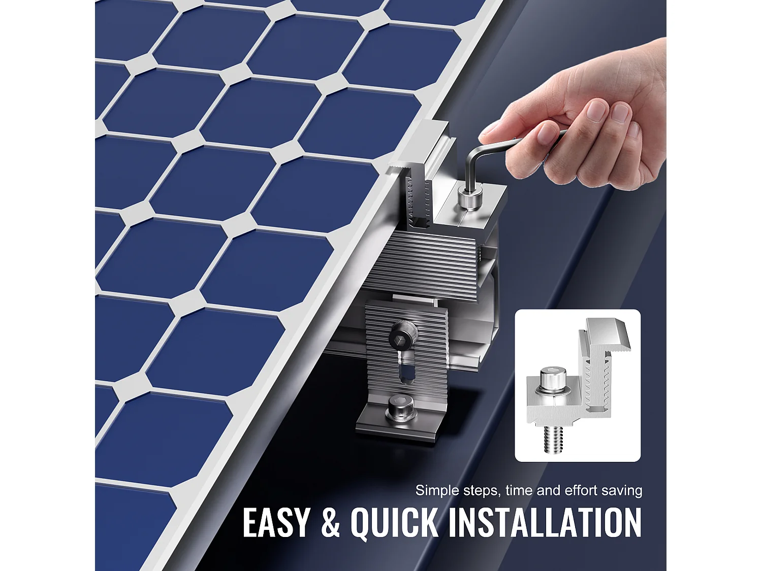 Supports de Montage de Panneaux Solaires SucceBuy, 20 Pièces, 35-50 mm Réglables, Légers pour Camping-Cars et Plus