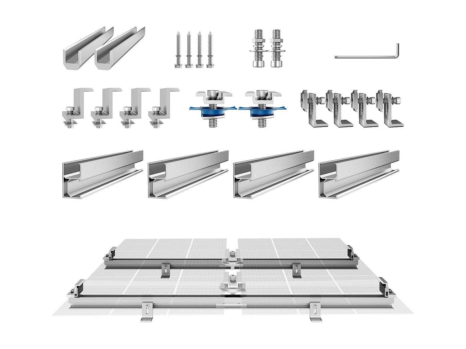 Soportes de Montaje de Paneles Solares SucceBuy, Kit de Soportes de Montaje de Panel Solar de Calidad Superior, para Techo de Madera
