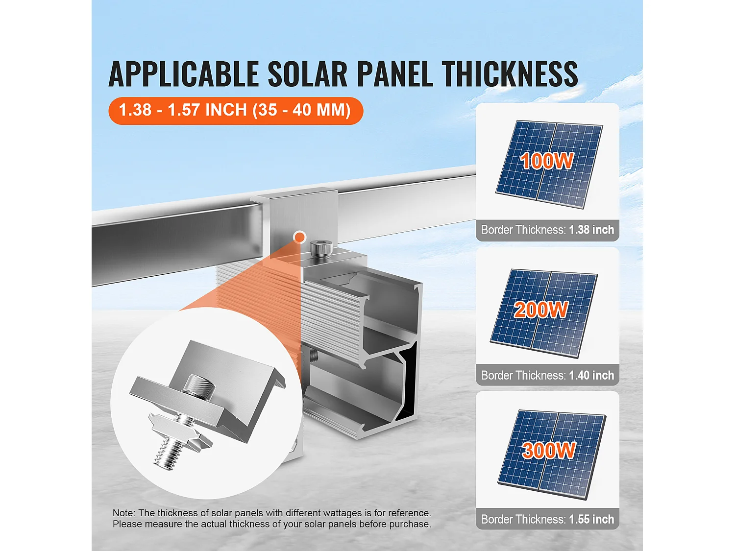 Soportes de Montaje de Paneles Solares SucceBuy, Kit de Soportes de Montaje de Panel Solar de Calidad Superior, para Techo de Madera