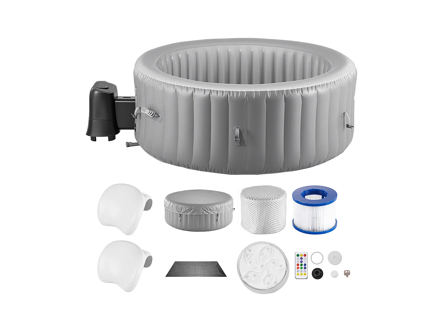 Spa Gonflable Rond Bains SucceBuy, à Remous d’Extérieur 6-8 Personnes, 240x 66 cm