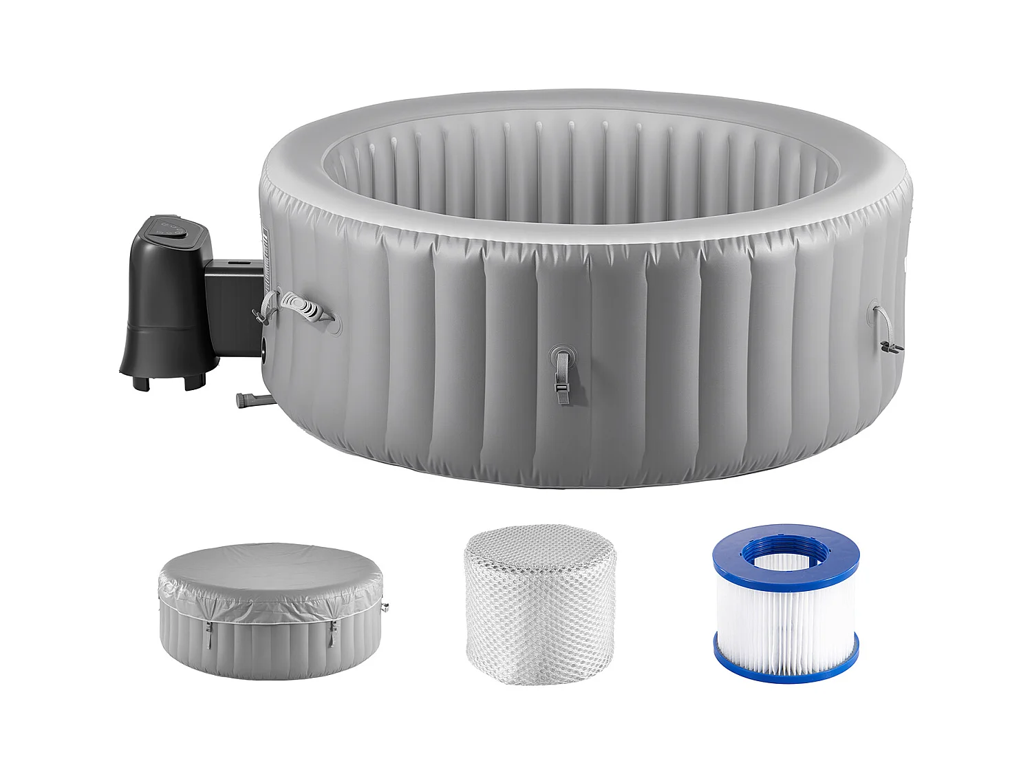 Spa Gonflable Rond Bains SucceBuy, à Remous d’Extérieur 2-4 Personnes, 180x 66 cm