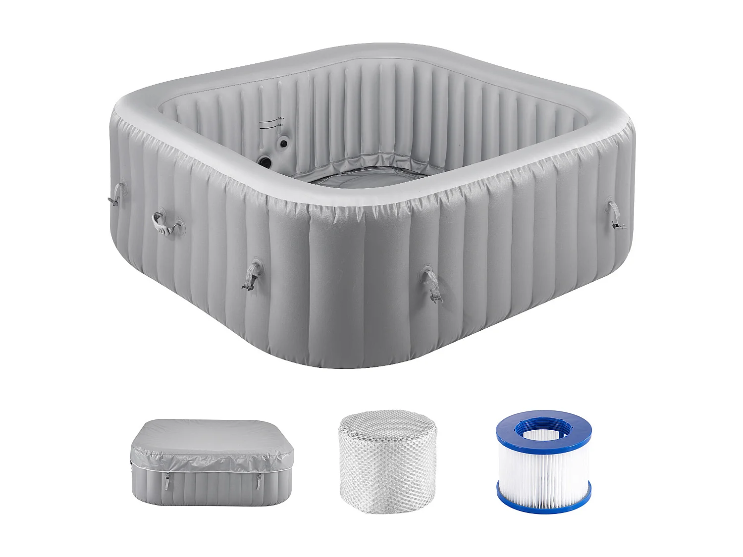 Spa Inflável Redondo SucceBuy, com Hidromassagem para Exterior, para 4-6 Pessoas, 185 x 66 cm