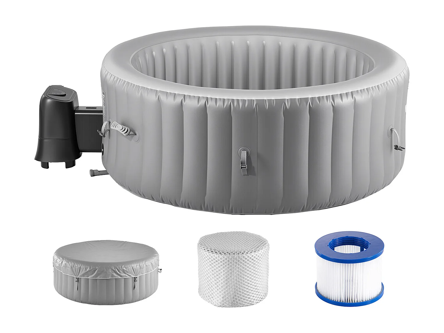 Spa Inflável Redondo SucceBuy, com Hidromassagem para Exterior, para 4-6 Pessoas, 208 x 66 cm