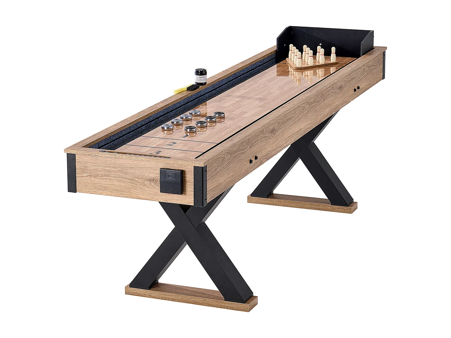 Mesa de Juego de Paletas y Bolos SucceBuy, 274,3 cm, con MDF Grueso y Patas en X, para Diversas Ocasiones