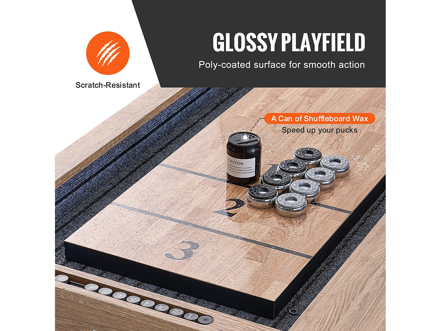 Mesa de Juego de Paletas y Bolos SucceBuy, 274,3 cm, con MDF Grueso y Patas en X, para Diversas Ocasiones