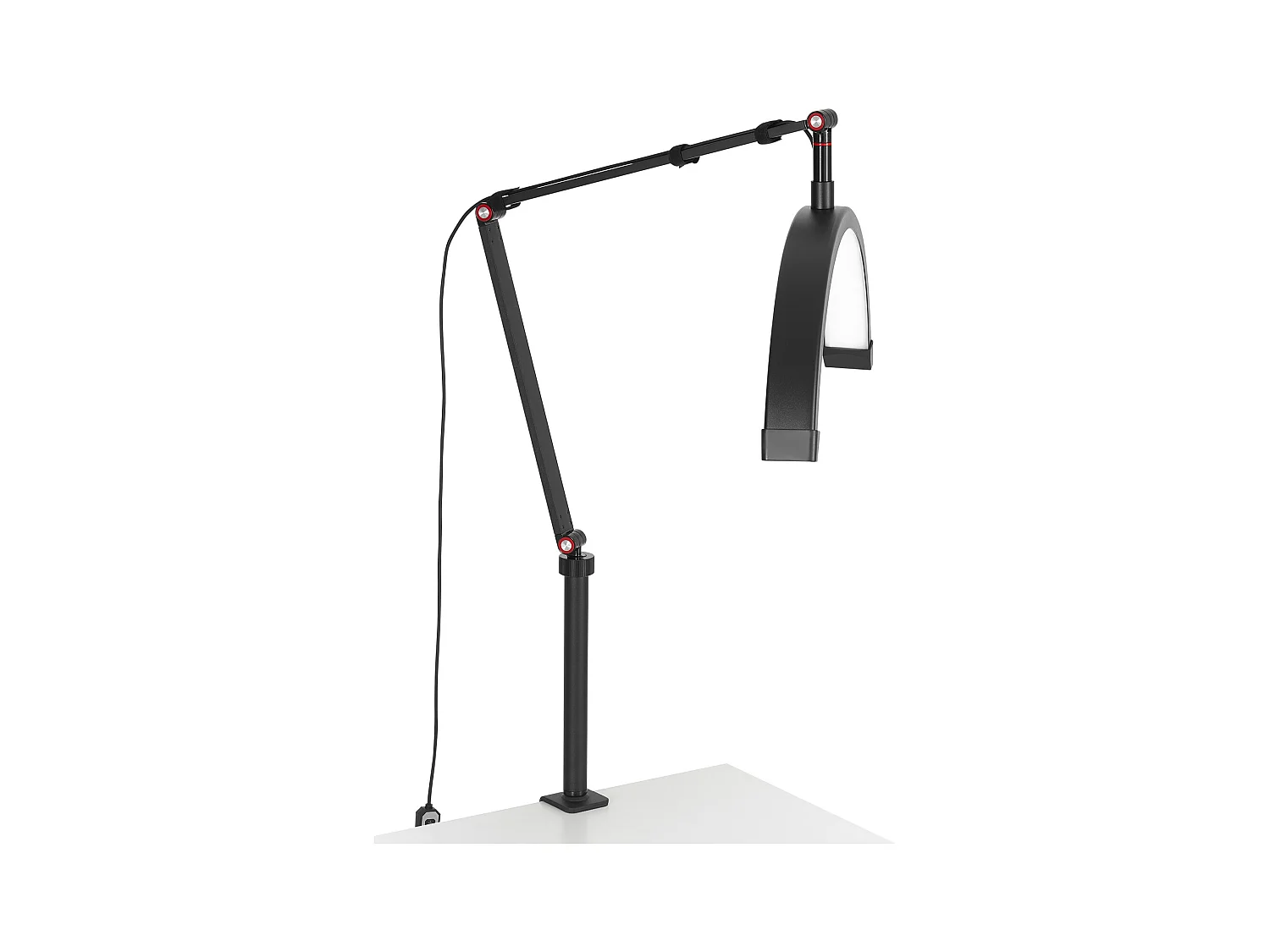 Lampe d’Esthéticienne, SucceBuy, Lampe à Cils Demi-lune 20 W à Pince avec Support pour Téléphone - LED Arquée