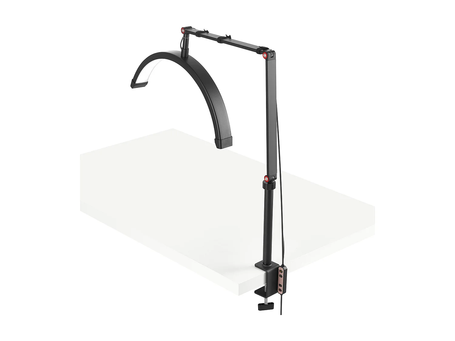 Lampe d’Esthéticienne, SucceBuy, Lampe à Cils Demi-lune 20 W à Pince avec Support pour Téléphone - LED Arquée