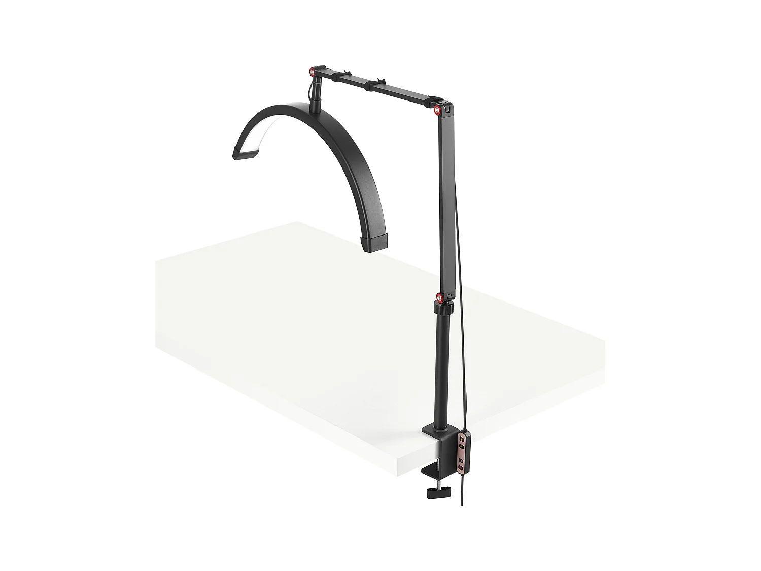 Lampe d’Esthéticienne, SucceBuy, Lampe à Cils Demi-lune 20 W à Pince avec Support pour Téléphone - LED Arquée