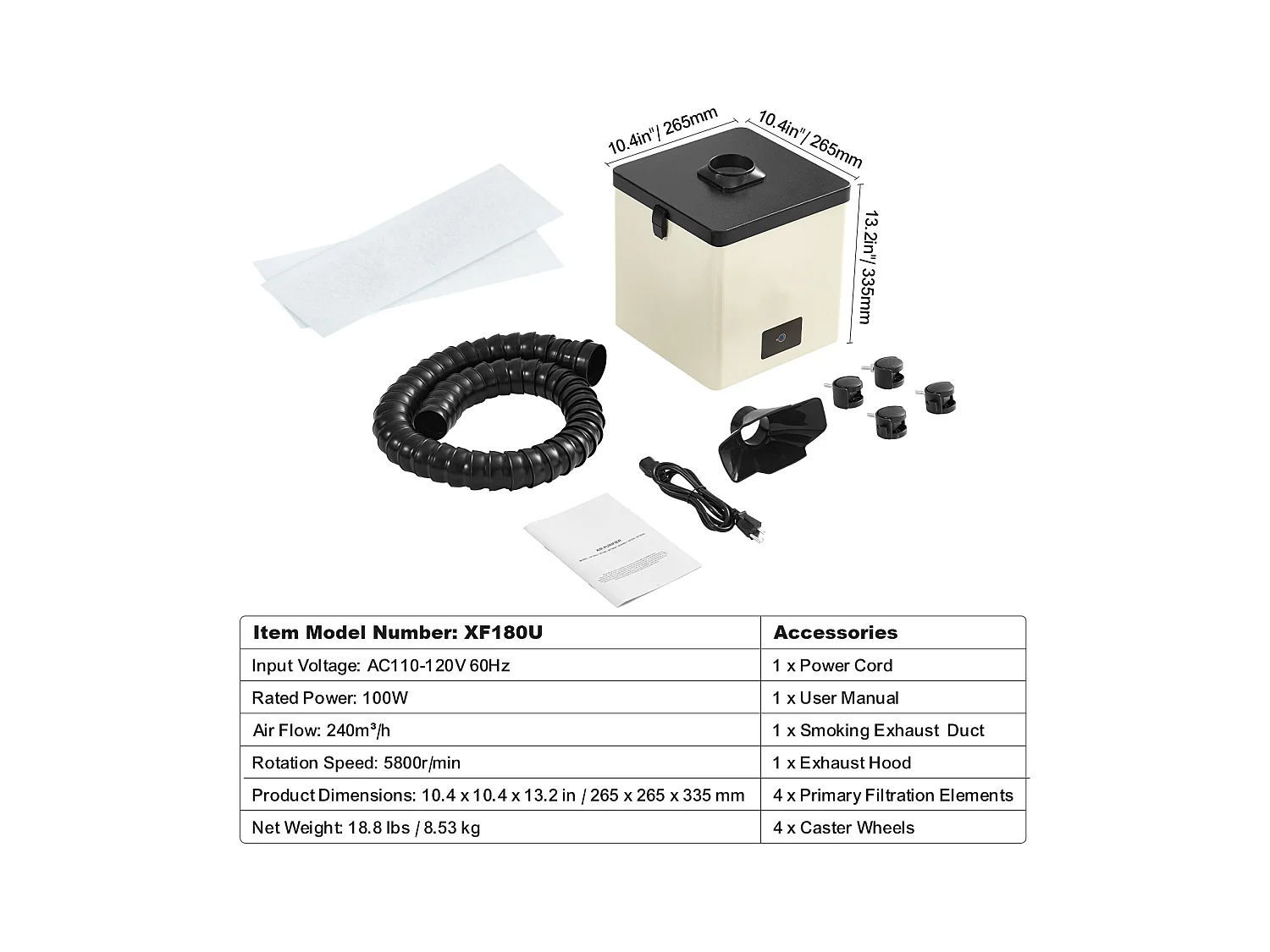 Extracteur de Fumées SucceBuy de Soudure 100 W, Filtre à 3 Étages, Débit d'Air 240 m³/h, Absorbeur de Fumée à Souder Compact pour Soudure