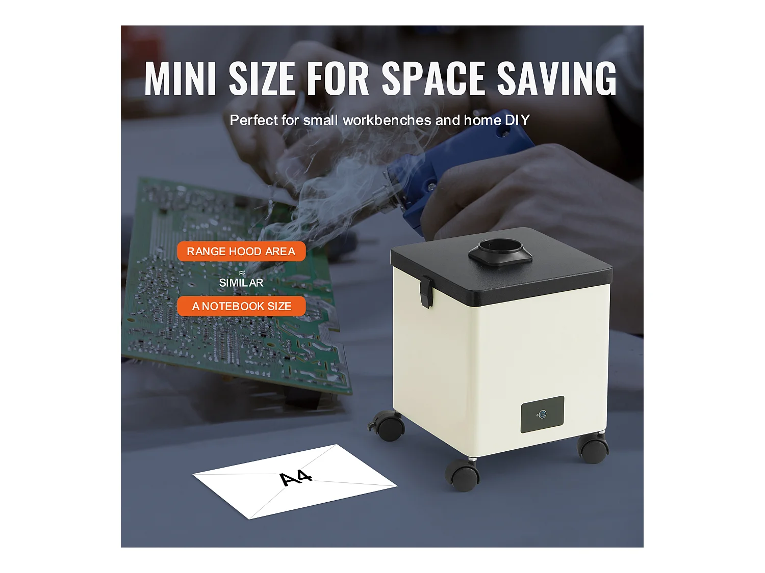 Extracteur de Fumées SucceBuy de Soudure 100 W, Filtre à 3 Étages, Débit d'Air 240 m³/h, Absorbeur de Fumée à Souder Compact pour Soudure