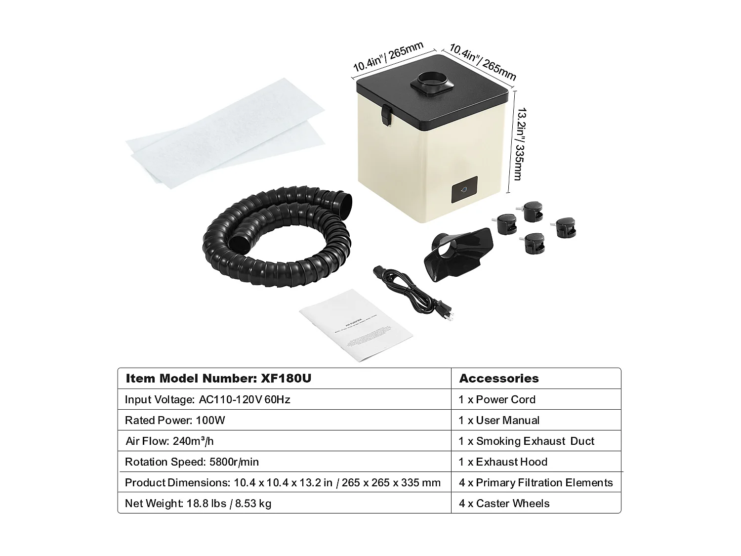 Extracteur de Fumées SucceBuy de Soudure 100 W, Filtre à 3 Étages, Débit d'Air 240 m³/h, Absorbeur de Fumée à Souder Compact pour Soudure
