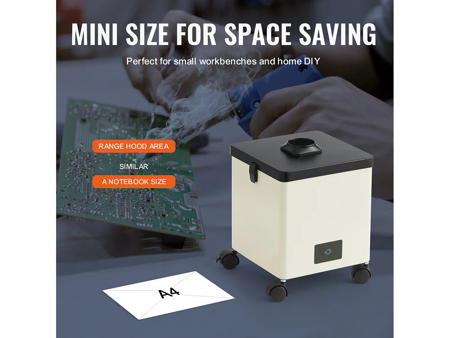 Extracteur de Fumées SucceBuy de Soudure 100 W, Filtre à 3 Étages, Débit d'Air 240 m³/h, Absorbeur de Fumée à Souder Compact pour Soudure