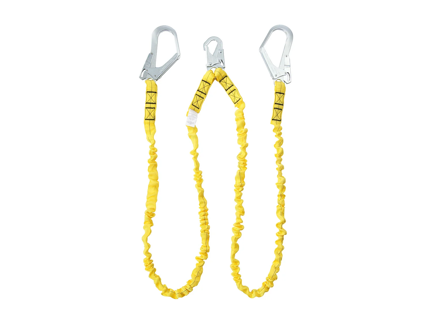 Arnes de Seguridad SucceBuy 3.8 cm 1.83 m Arnes de Protección contra Caídas 2 Ganchos Amarillo, Cinturón de Seguridad Retráctil para Trepar a los Árboles