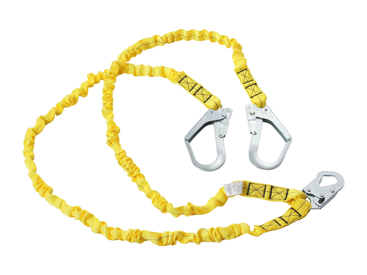 Arnes de Seguridad SucceBuy 3.8 cm 1.83 m Arnes de Protección contra Caídas 2 Ganchos Amarillo, Cinturón de Seguridad Retráctil para Trepar a los Árboles