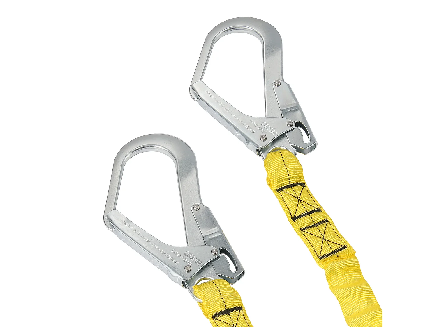 Arnes de Seguridad SucceBuy 3.8 cm 1.83 m Arnes de Protección contra Caídas 2 Ganchos Amarillo, Cinturón de Seguridad Retráctil para Trepar a los Árboles