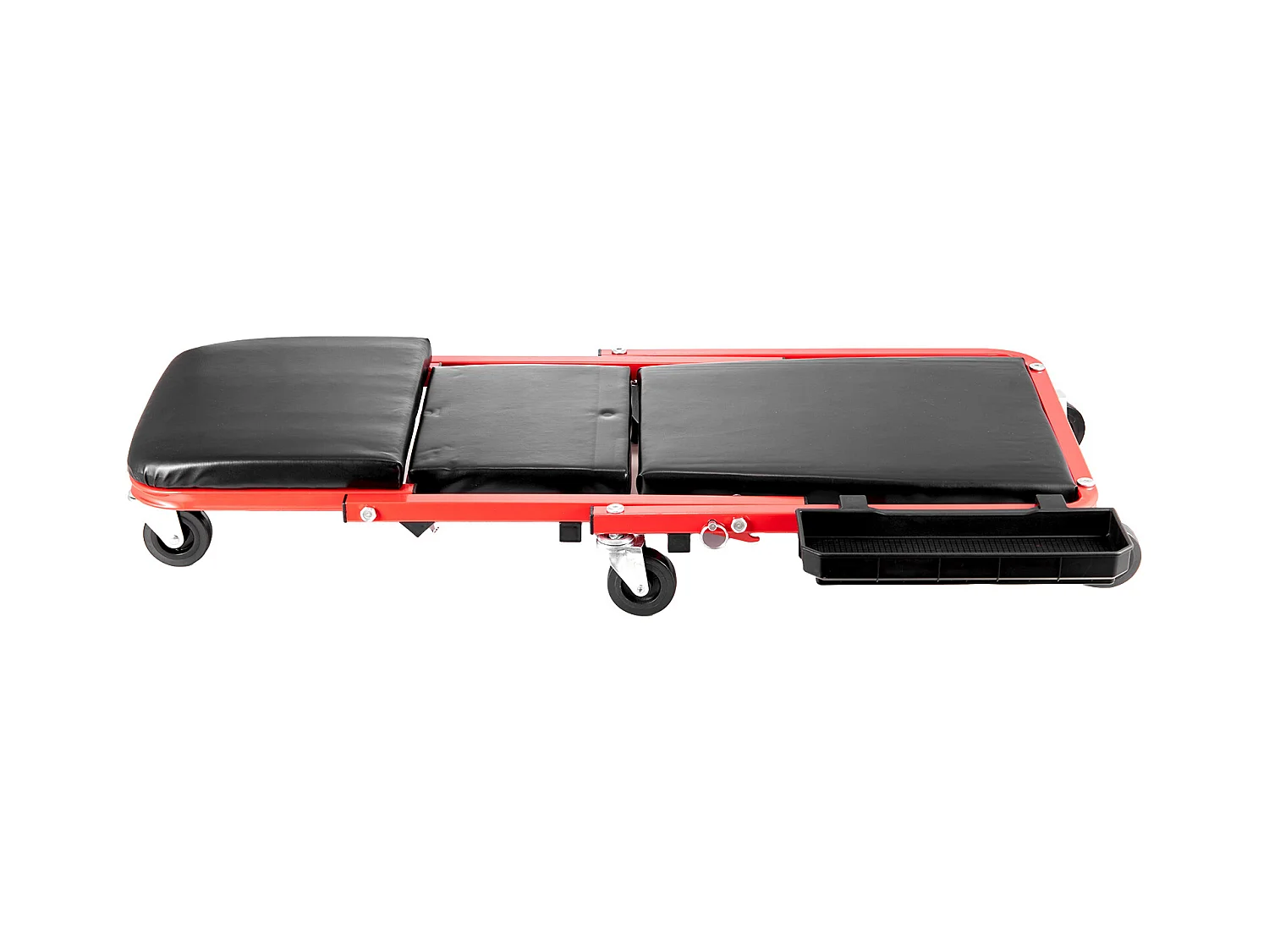 Inspektionswagen SucceBuy Klappbarer Garage Hocker 91cm, Kapazität 136kg für Mechaniker, Ausgestattet mit Sechs 360° Drehrädern von 6,48 cm