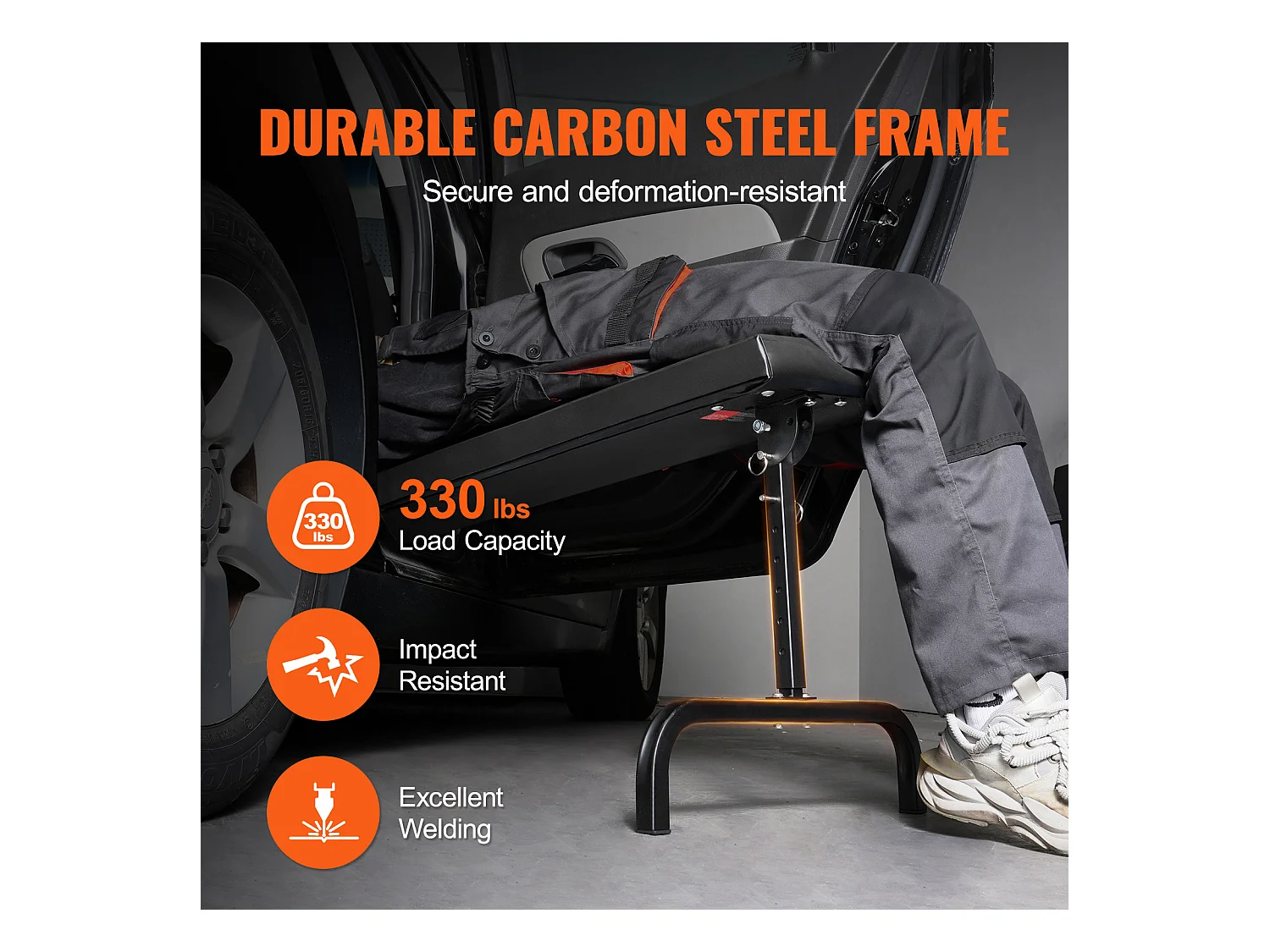 Chariot de Visite SucceBuy 102cm sous le Tableau de Bord Creeper 150kg Roulant, Hauteur Réglable