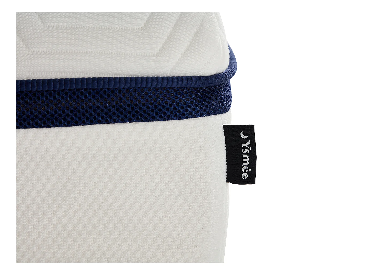 Sæt 140 x 190 cm møbelpolstret sengeramme + HD skummadras med 7 zoner og aftageligt memory gel-lag, tykkelse 22 cm - FAGANI fra YSMÉE