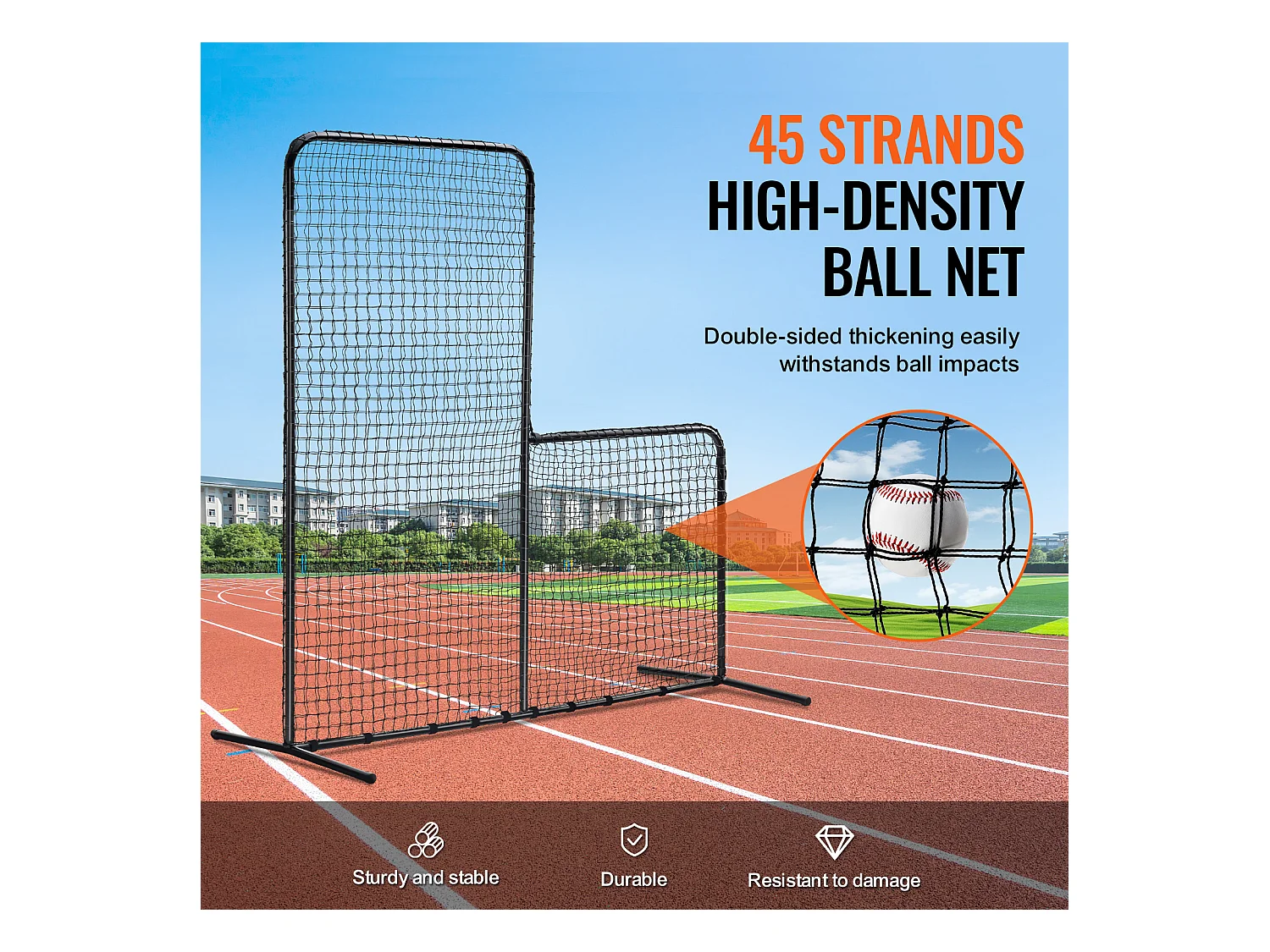 Baseballnetz SucceBuy, für Schlagercage, Softballschutznetz 210 x 210 cm, für Wettkämpfe, Tägliches Training oder  Gelegentliche Spiele