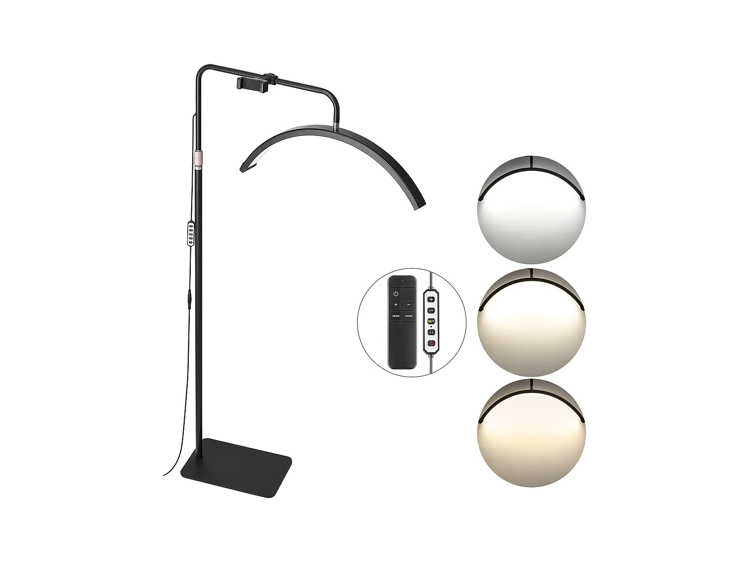 Lampe d’Esthéticienne, SucceBuy, Lampe à Cils 584.2 mm Demi-lune pour Esthéticienne - Lampe à Cils LED à Intensité Variable, Arquée