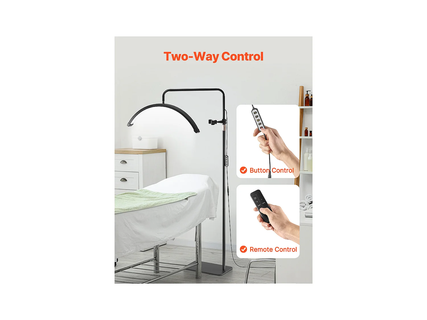 Lampe d’Esthéticienne, SucceBuy, Lampe à Cils 584.2 mm Demi-lune pour Esthéticienne - Lampe à Cils LED à Intensité Variable, Arquée