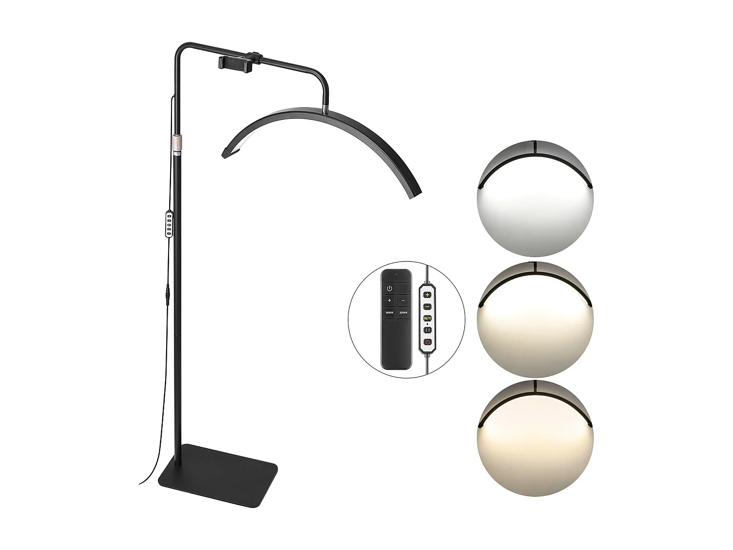 Lampe d’Esthéticienne, SucceBuy, Lampe à Cils 584.2 mm Demi-lune pour Esthéticienne - Lampe à Cils LED à Intensité Variable, Arquée