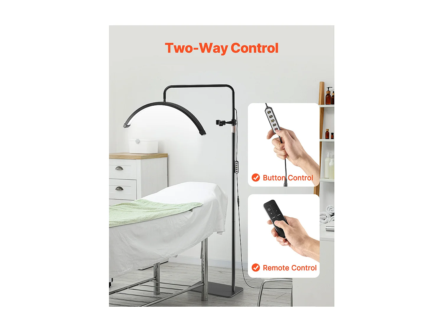 Lampe d’Esthéticienne, SucceBuy, Lampe à Cils 584.2 mm Demi-lune pour Esthéticienne - Lampe à Cils LED à Intensité Variable, Arquée