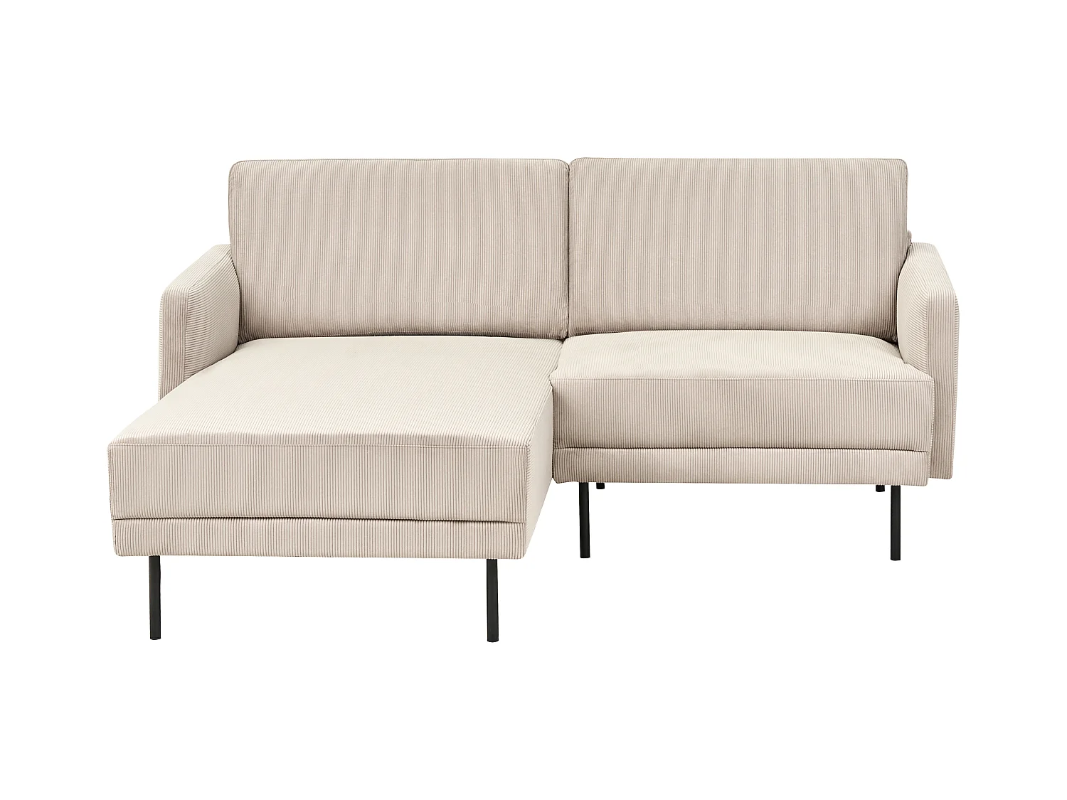Canapé d'angle 2 places BREDA Velours côtelé Beige Côté droit