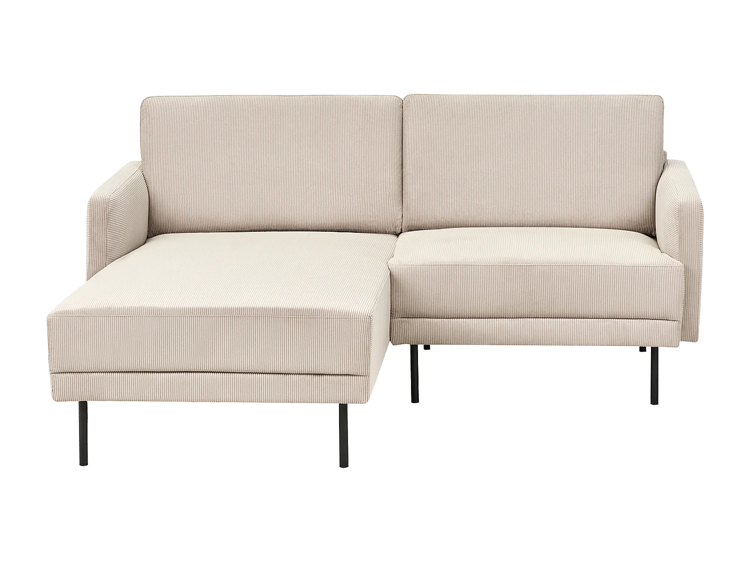 Canapé d'angle 2 places BREDA Velours côtelé Beige Côté droit