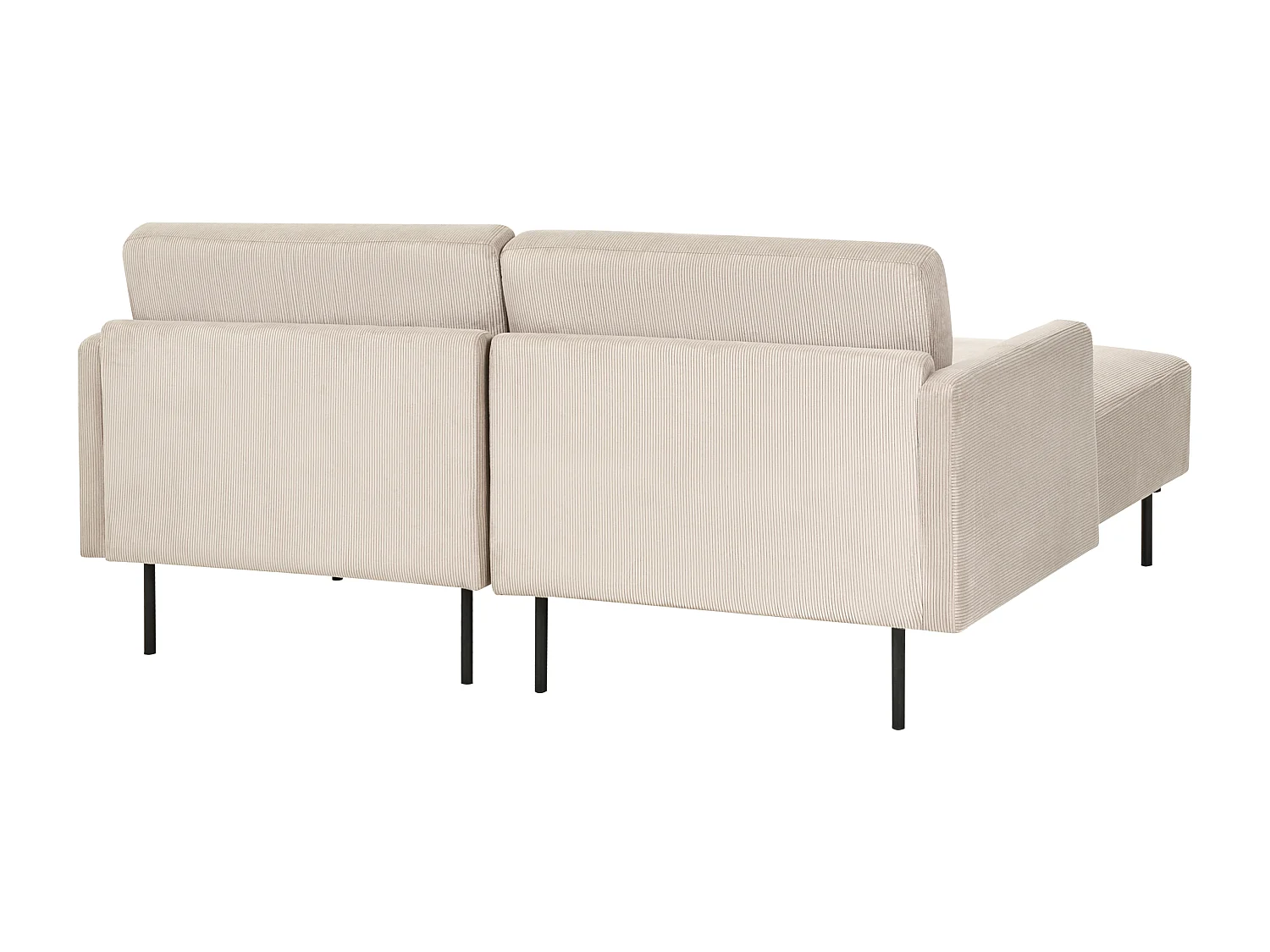 Canapé d'angle 2 places BREDA Velours côtelé Beige Côté droit