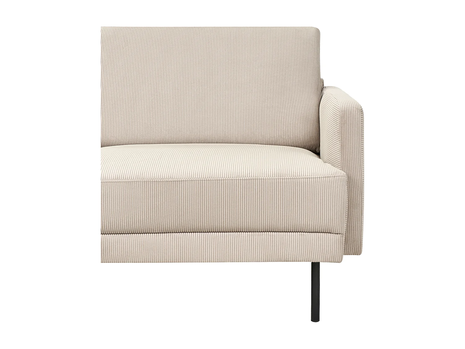 Canapé d'angle 2 places BREDA Velours côtelé Beige Côté droit