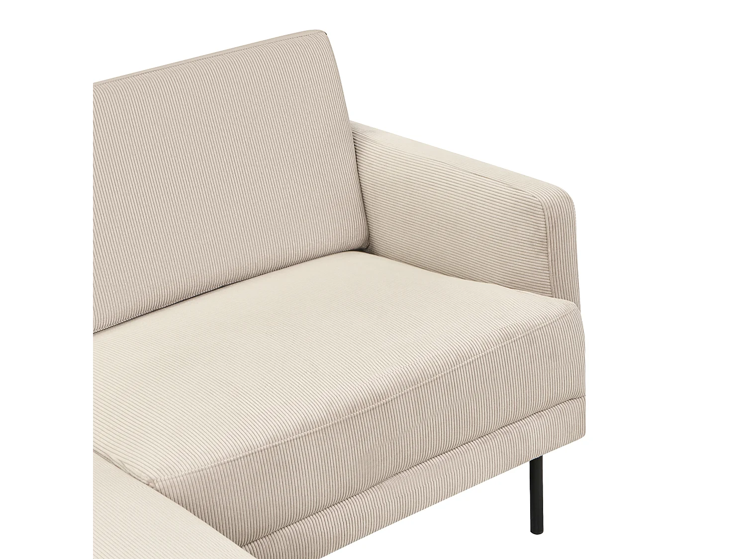 Canapé d'angle 2 places BREDA Velours côtelé Beige Côté droit