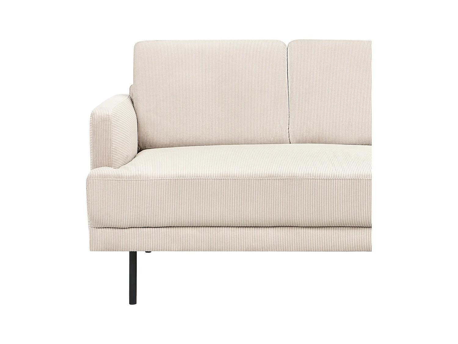 Canapé d'Angle Moderne Côté droite 4 Places Pieds en Métal Dossier Rembourré en Velours Côtelé Beige Breda