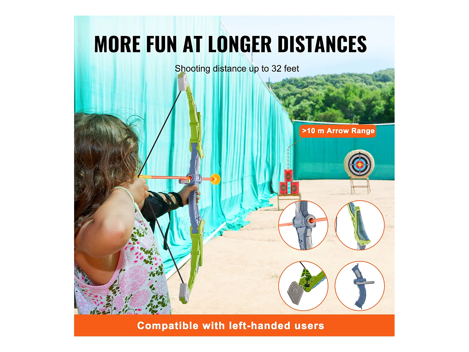 Ensemble d'Arc et de Flèches pour Enfants SucceBuy, Lot de 2, Ensemble de Tir à l'Arc Lumineux à LED avec 20 Flèches à Ventouse