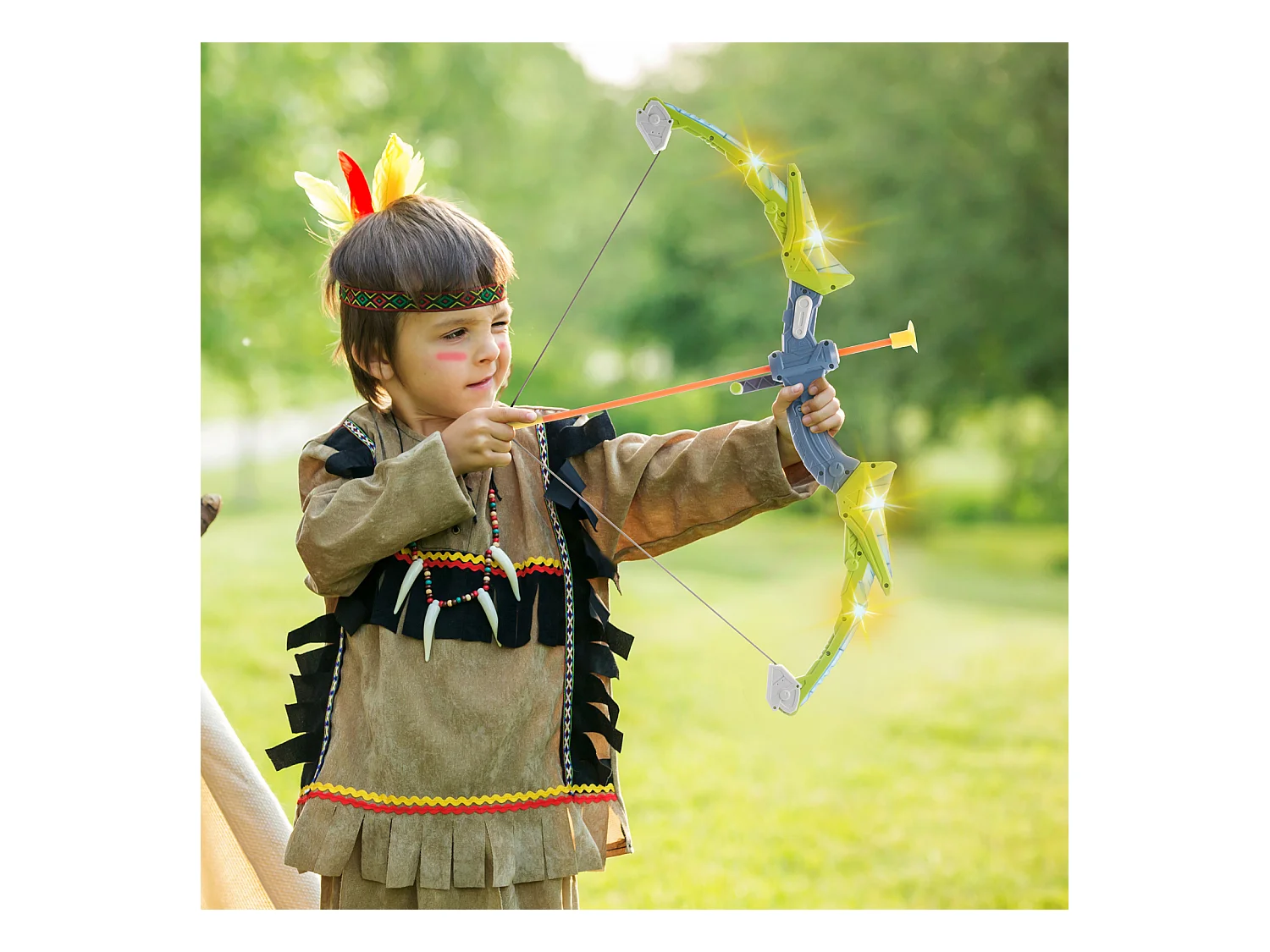 Ensemble d'Arc et de Flèches pour Enfants SucceBuy, Lot de 2, Ensemble de Tir à l'Arc Lumineux à LED avec 20 Flèches à Ventouse