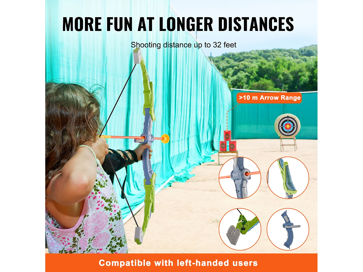 Ensemble d'Arc et de Flèches pour Enfants SucceBuy, Lot de 2, Ensemble de Tir à l'Arc Lumineux à LED avec 20 Flèches à Ventouse