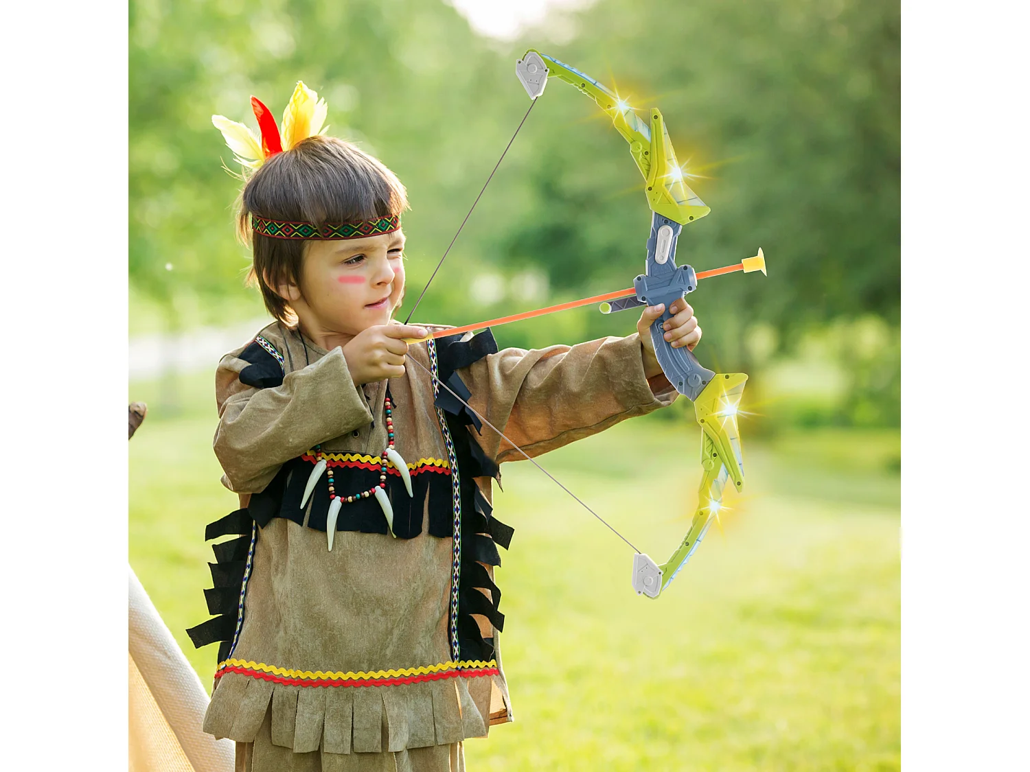 Ensemble d'Arc et de Flèches pour Enfants SucceBuy, Lot de 2, Ensemble de Tir à l'Arc Lumineux à LED avec 20 Flèches à Ventouse