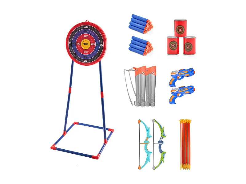 Conjunto de Arco e Flechas para Crianças SucceBuy, Lote de 2, Conjunto de Tiro com Arco Luminoso com LED com 20 Flechas com Ventosa