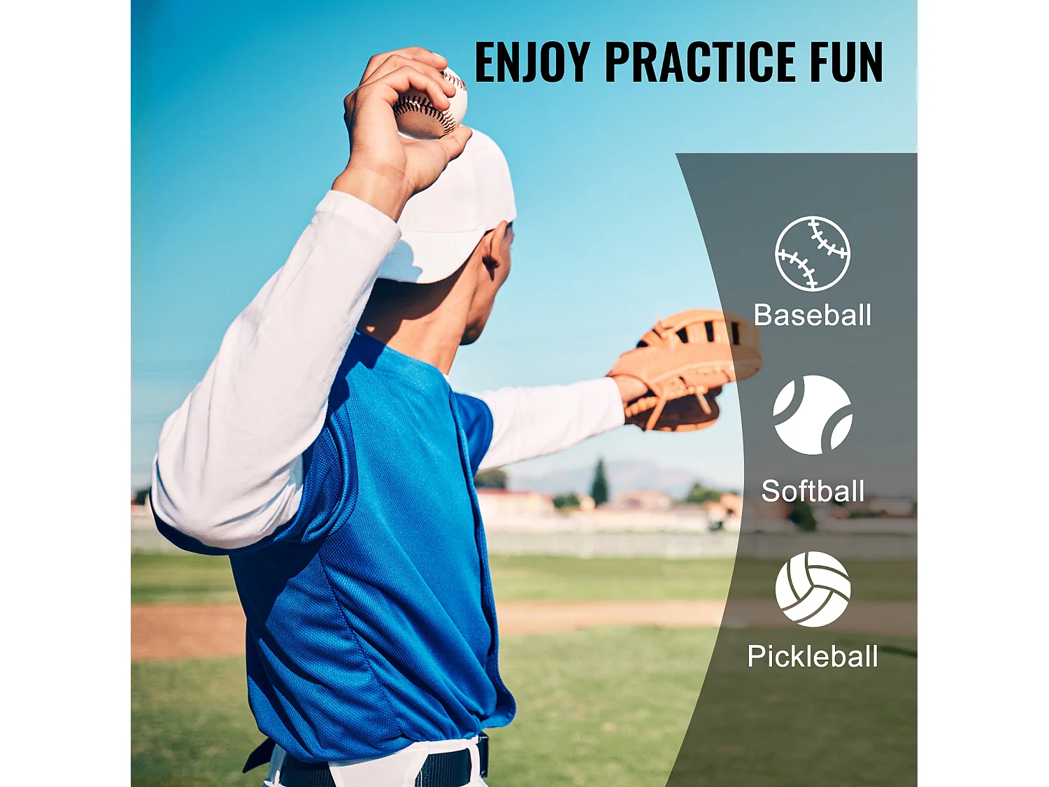 Filet d'Entraînement de Baseball SucceBuy 50,8 x 74 cm, 9 Troux, Hauteur Réglable sur 3 Niveaux