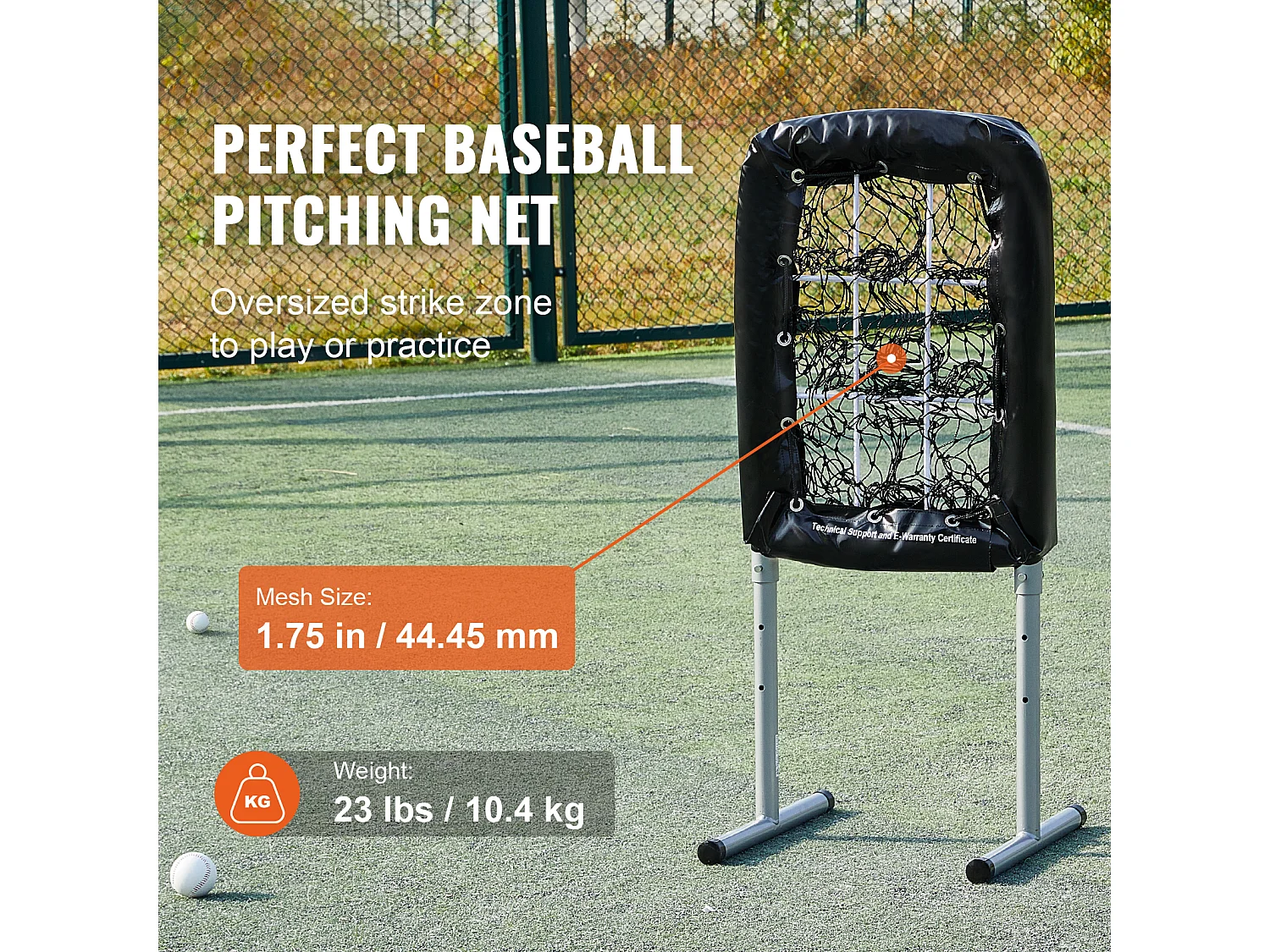 Filet d'Entraînement de Baseball SucceBuy 50,8 x 74 cm, 9 Troux, Hauteur Réglable sur 3 Niveaux