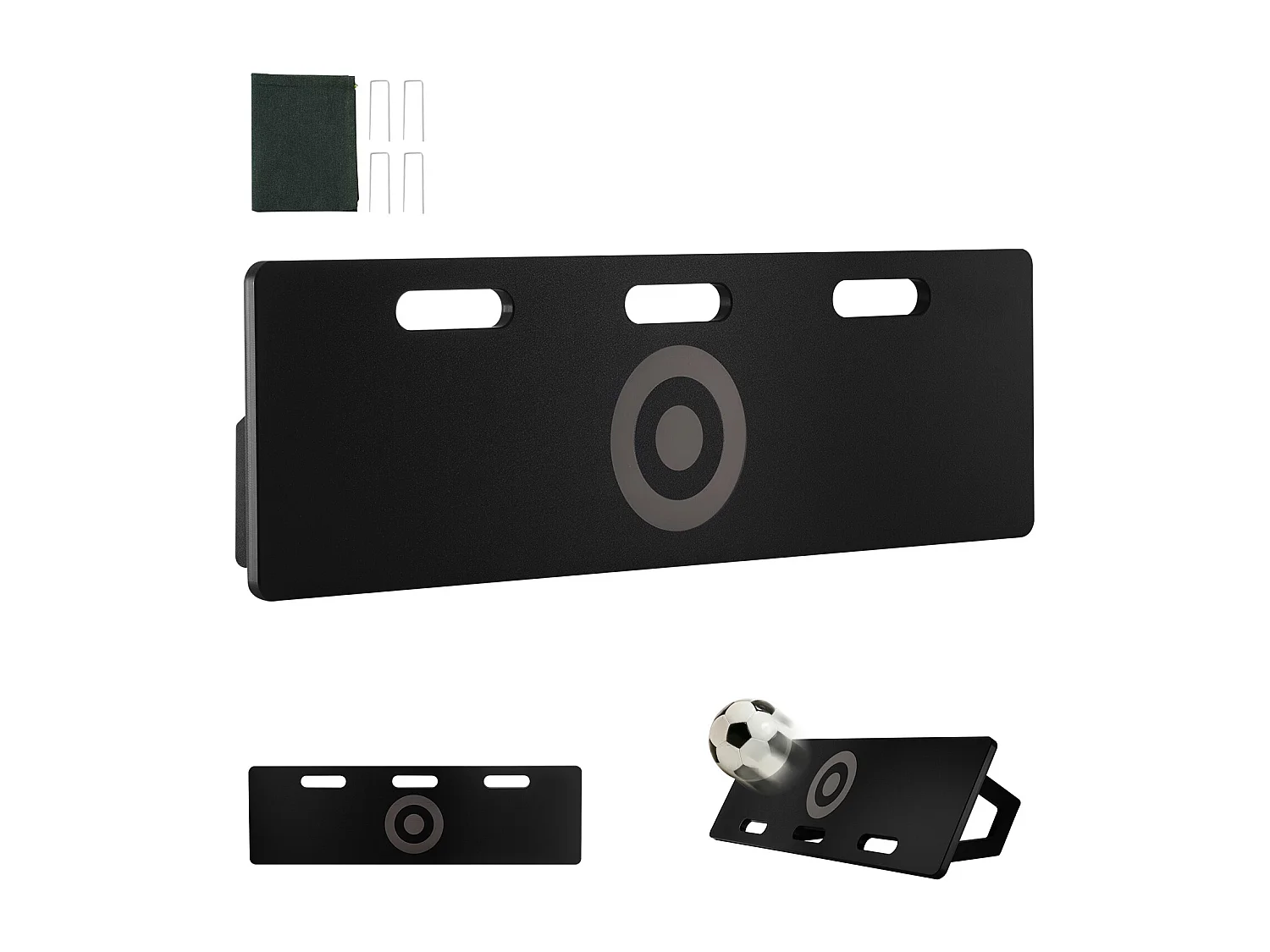 Voetbal Rebound Net SucceBuy Voetbal Rebounder 101,5 x 30 cm Draagbare Voetbalmuur met 2 Reboundhoeken