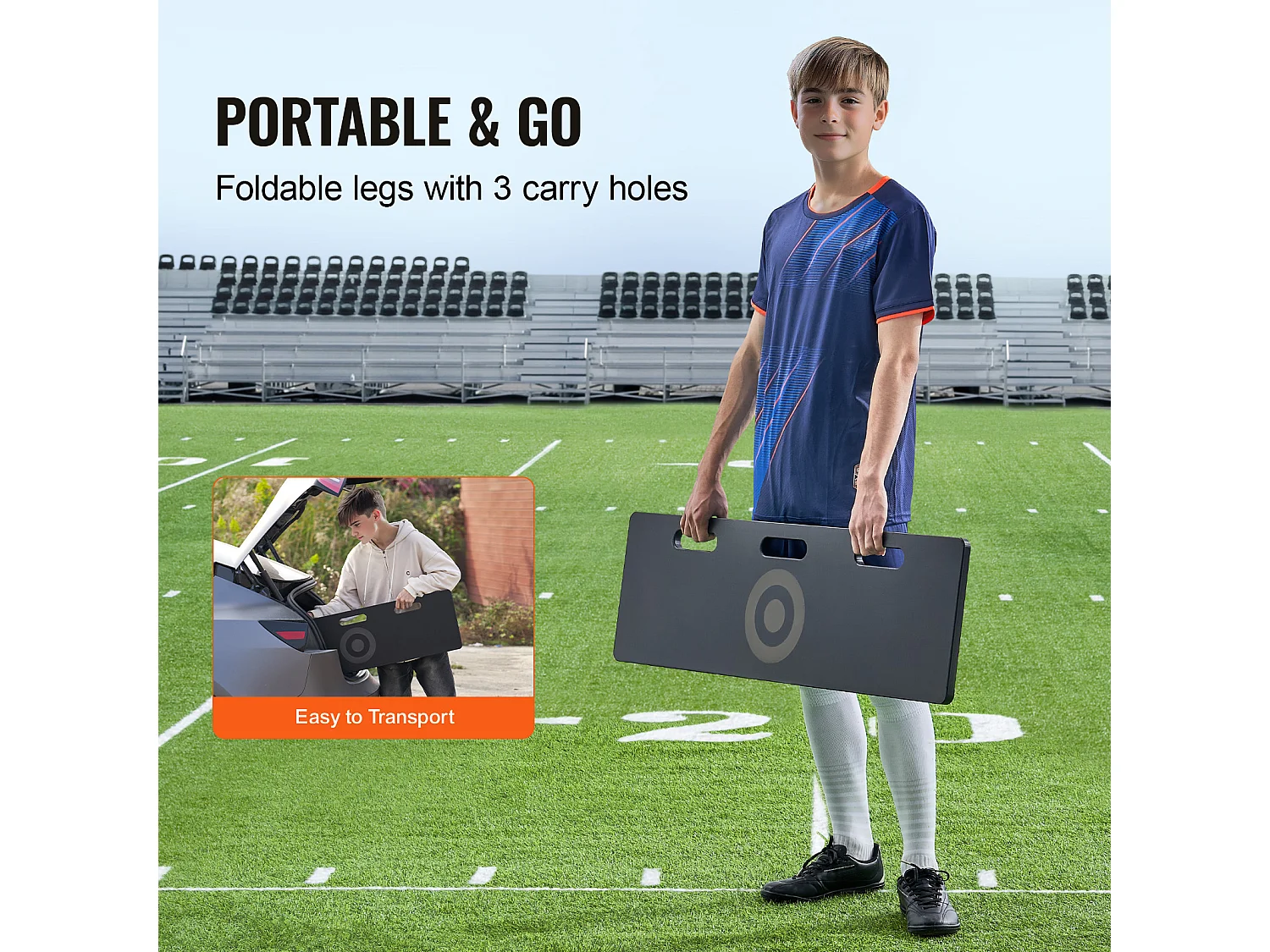 Voetbal Rebound Net SucceBuy Voetbal Rebounder 101,5 x 30 cm Draagbare Voetbalmuur met 2 Reboundhoeken