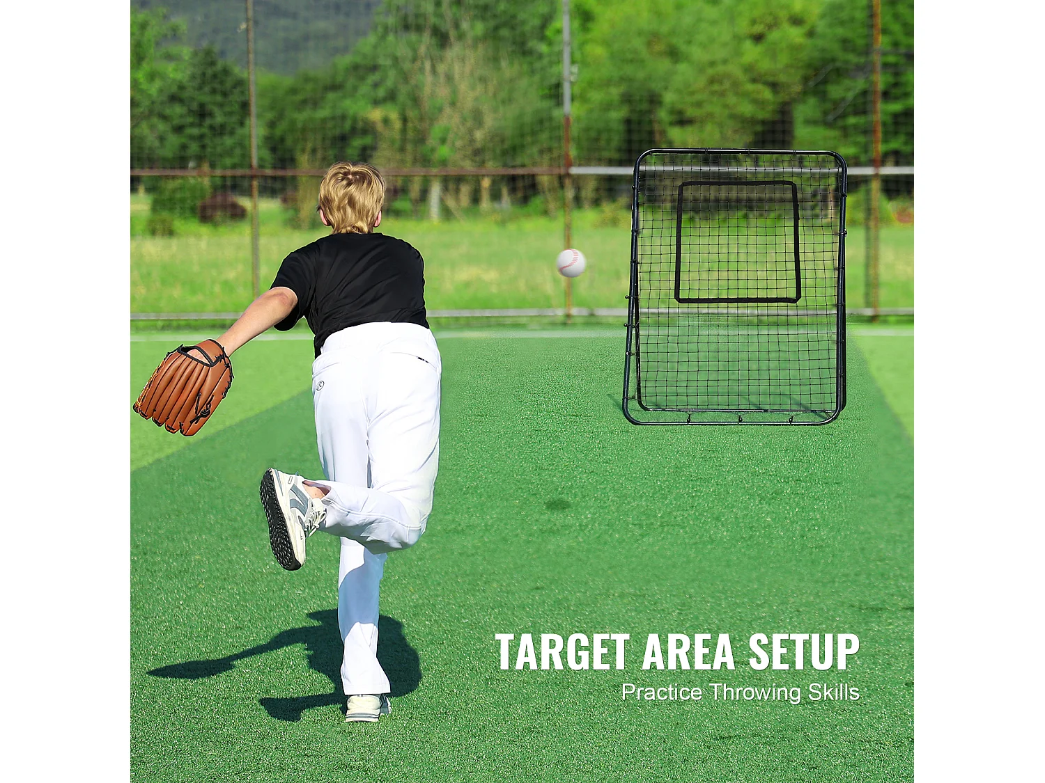 Red de Rebote SucceBuy para Béisbol y Softbol, 122 x 183 cm, con Ángulos Ajustables, para el Entrenamiento en Campo y Lanzamiento
