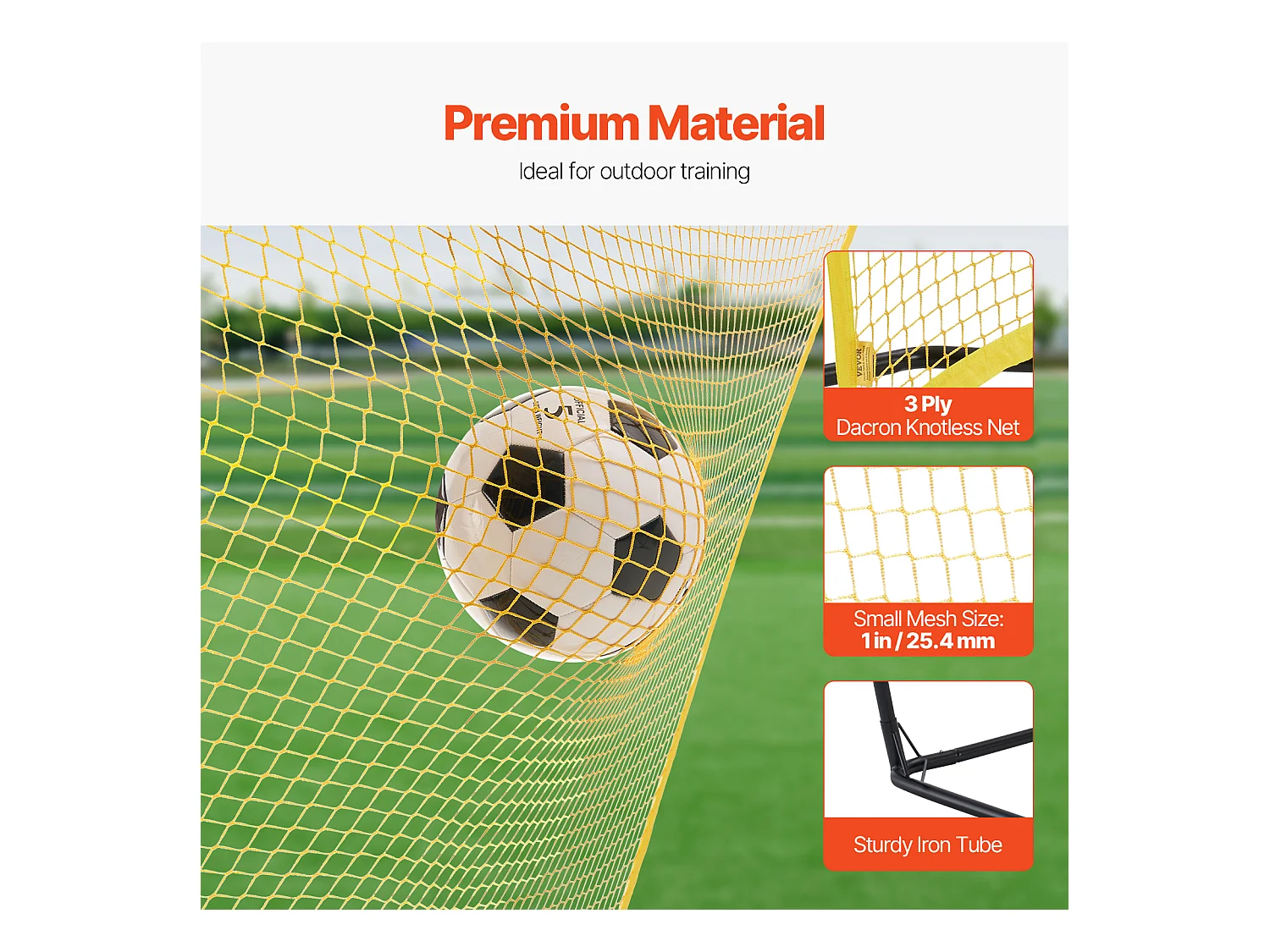 Filet de Rebond de Football SucceBuy Filet d'Entraînement Portable Soccer Rebounder 213 x 213 cm pour Entraînement